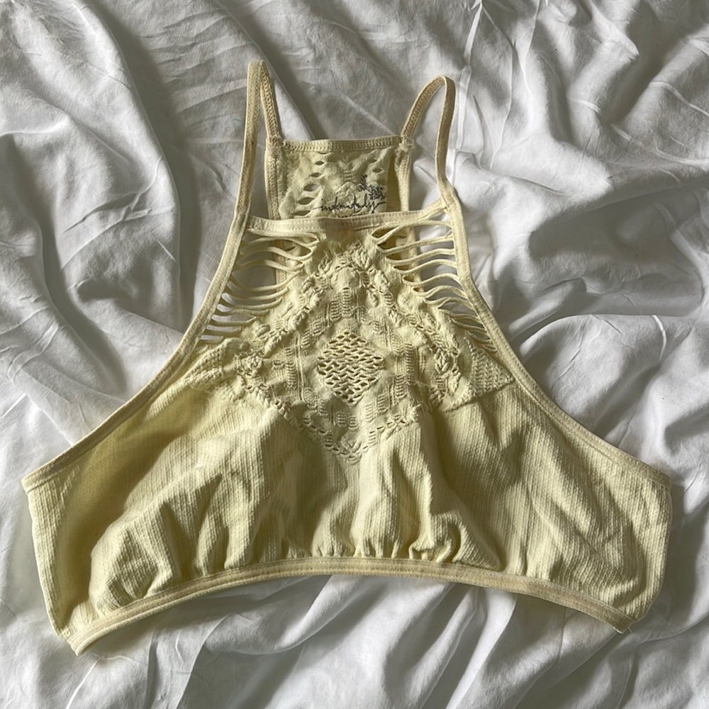 Free People Intimately Laser Cut High Neck Bralette